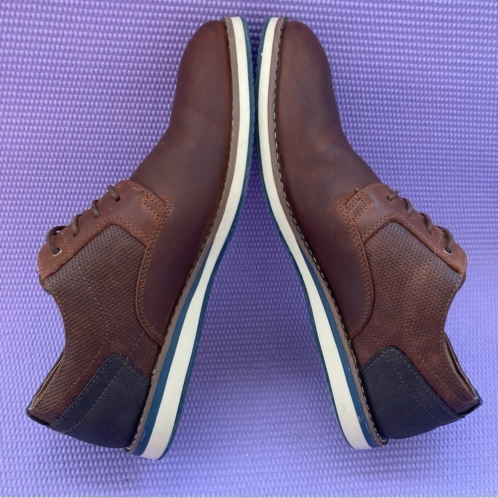 Nunn Bush Circuit Plain Toe Leather Oxfords Brown 2 -Tone Men’s 10M - Picture 5 of 8